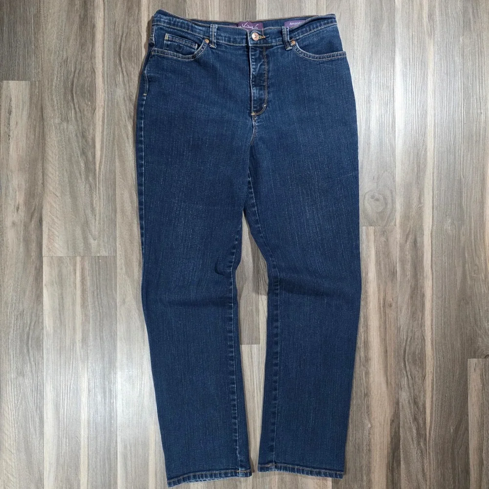 Gloria Vanderbilt‎ Amanda High Rise Tapered Jeans Dark Wash Denim Pants Womens